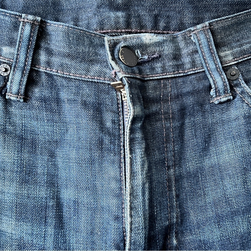 Men’s Levi’s 513 Western Cowboy Dark Wash Straight Leg Jeans Size 33 X 32 - Picture 7 of 11